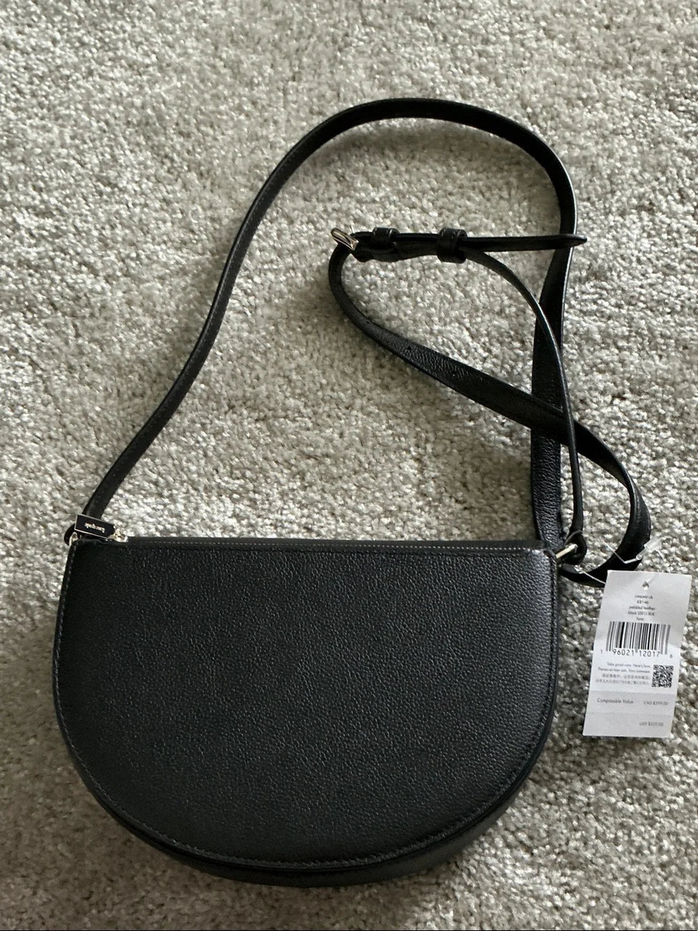 kate spade black leather half-moon crossbody - Picture 3 of 4